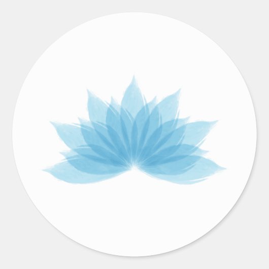 Lotus flower in blauwe kleur ronde sticker (Voorkant)
