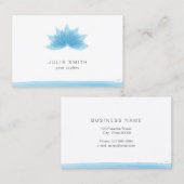 Lotus flower in blauwe kleur visitekaartje (Voorkant / Achterkant)