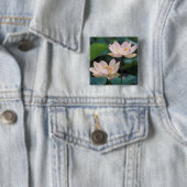 Lotus flower in bloesem, China Vierkante Button 5,1 Cm (In situ)