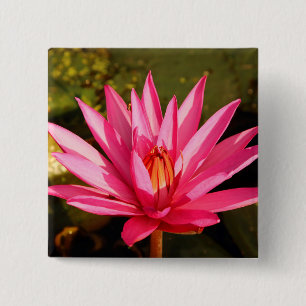 Lotus Flower in de Natuur Vierkante Button 5,1 Cm