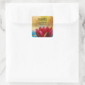  Lotus Flower in een Pond Candle Business Vierkante Sticker (Tas)