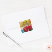  Lotus Flower in een Pond Candle Business Vierkante Sticker (Envelop)