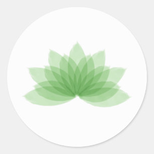 Lotus flower in groene kleur ronde sticker