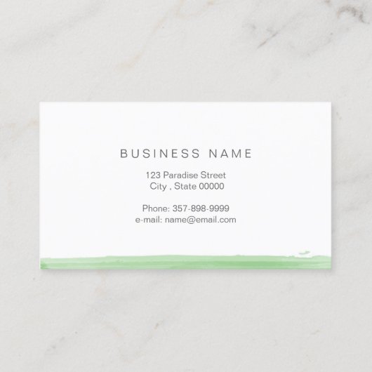 Lotus flower in groene kleur visitekaartje (Achterkant)