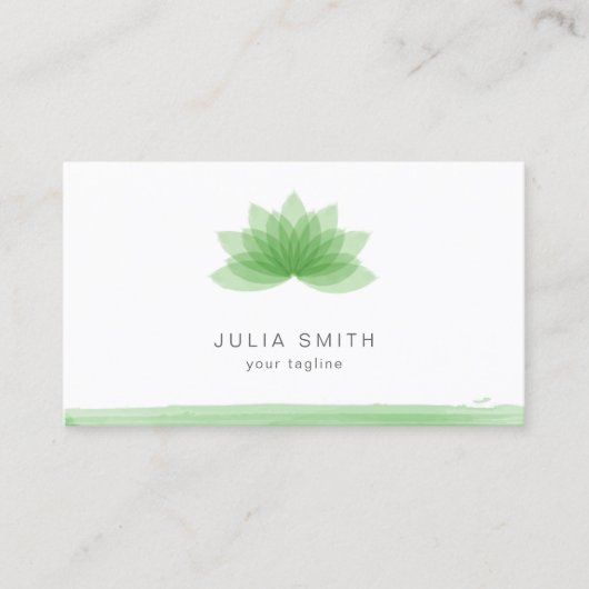 Lotus flower in groene kleur visitekaartje (Voorkant)