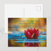 Lotus Flower in Water Personalize Message, Quote Aankondigingskaart (Voorkant / Achterkant)