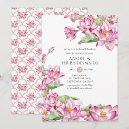 Lotus Flower Indian Bridesmaids Luncheon Kaart