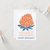 Lotus Flower Inspirerend Mindful Happy Birthday Kaart (Voorkant / Achterkant in situ)