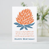 Lotus Flower Inspirerend Mindful Happy Birthday Kaart (Staand voorkant)