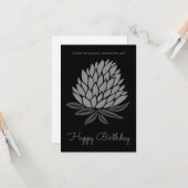 Lotus Flower Inspirerend Mindful Happy Birthday Kaart (Voorkant / Achterkant in situ)