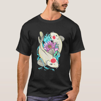 Lotus Flower Japanese Carp Pond Owner Fish Tancho T-shirt