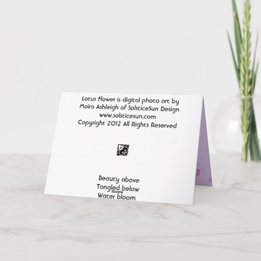 Lotus Flower Kaart (Achterkant)