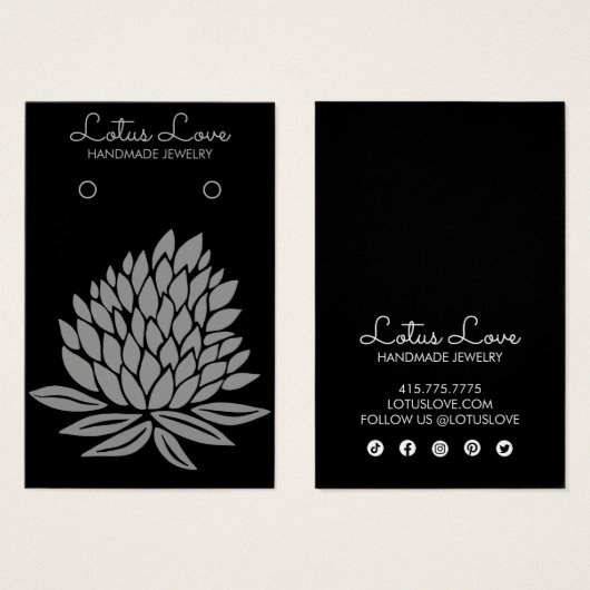 Lotus Flower Ketting Jewelry Display Card Visitekaartje (Voorkant /achterkant)