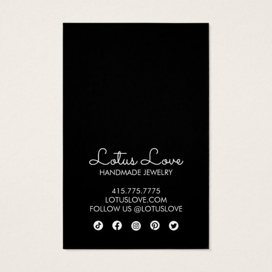 Lotus Flower Ketting Jewelry Display Card Visitekaartje (Achterkant)