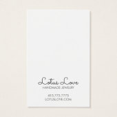 Lotus Flower Ketting Jewelry Display Card Visitekaartje (Achterkant)