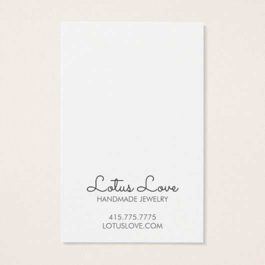 Lotus Flower Ketting Jewelry Display Card Visitekaartje (Achterkant)