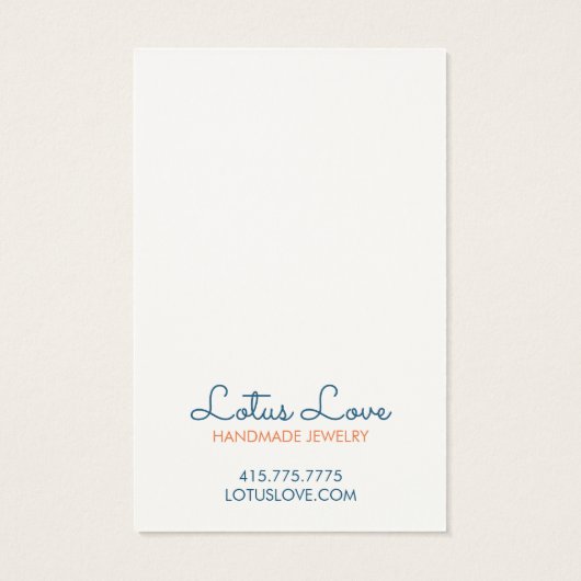 Lotus Flower Ketting Jewelry Display Card Visitekaartje (Achterkant)