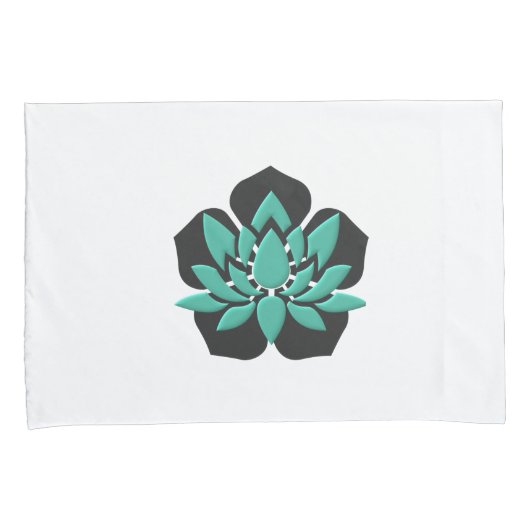Lotus Flower Kussensloop set (Voorkant-Rechts)