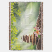 Lotus Flower Landscape, Zen Stones Deken (Voorkant Verticaal)