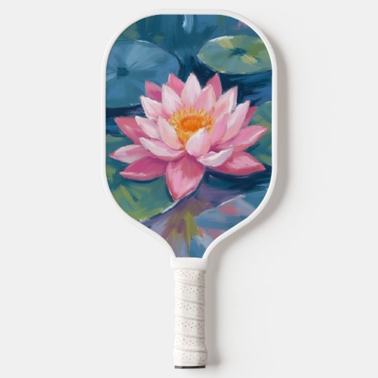 Lotus Flower Lily Pad Watercolor Pickleball Paddle (Voorkant)