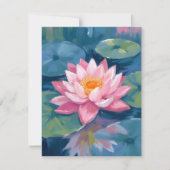 Lotus Flower Lily Pad Waterverf Kaart (Voorkant)