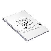Lotus Flower Line Art Blossom Bloom Petal Notitieboek (Rechterzijde)