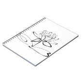Lotus Flower Line Art Blossom Bloom Petal Notitieboek (Linkerzijde)