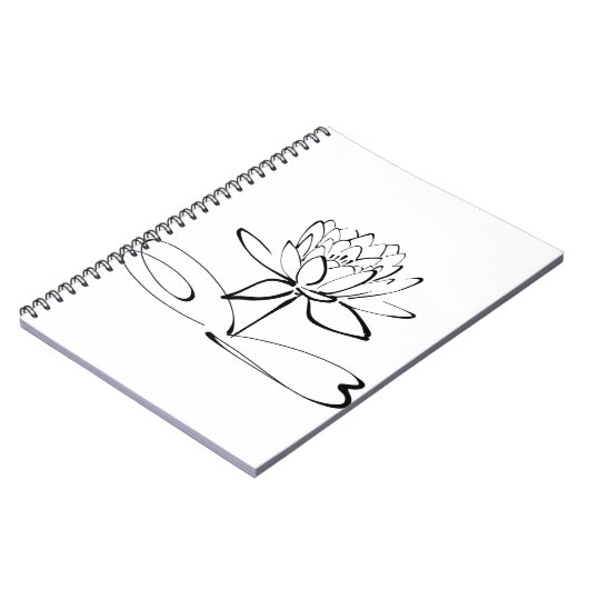 Lotus Flower Line Art Blossom Bloom Petal Notitieboek (Linkerzijde)