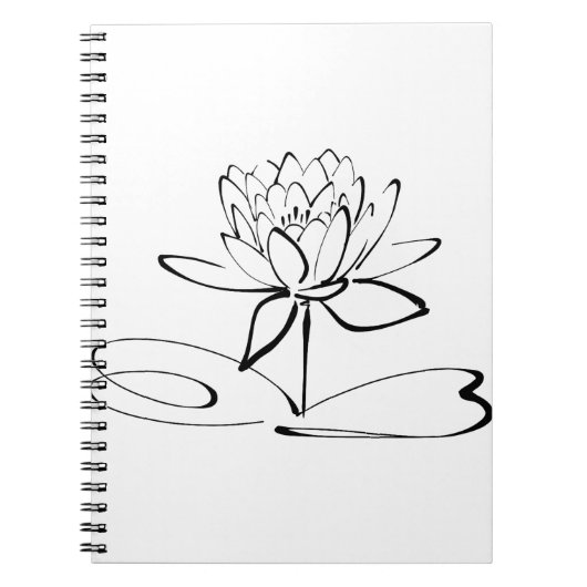 Lotus Flower Line Art Blossom Bloom Petal Notitieboek (Voorkant)