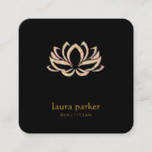 Lotus Flower Logo Healing Therapy Yoga Holistic Vierkante Visitekaartje (Voorkant)