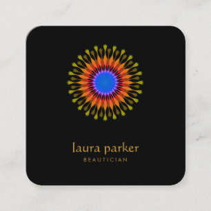 Lotus Flower Logo Healing Therapy Yoga Holistic Vierkante Visitekaartje
