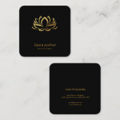 Lotus Flower Logo Healing Therapy Yoga Holistic Vierkante Visitekaartje (Voorkant / Achterkant)