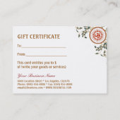 Lotus Flower Logo OM Symbol Cadeaubon Kortingskaartje (Achterkant)