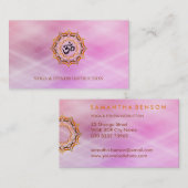 Lotus Flower Logo Yoga Elegant Moderne Waterverf Visitekaartje (Voorkant / Achterkant)