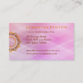 Lotus Flower Logo Yoga Elegant Moderne Waterverf Visitekaartje (Achterkant)