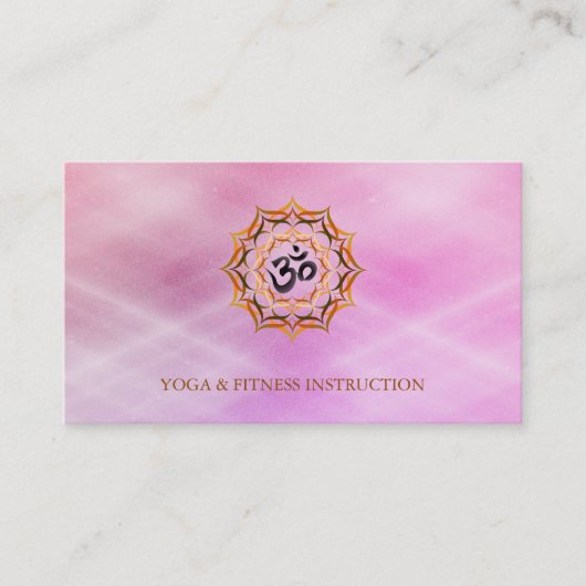Lotus Flower Logo Yoga Elegant Moderne Waterverf Visitekaartje (Voorkant)