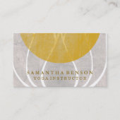 Lotus Flower Logo Yoga Instructeur Gold Circle Visitekaartje (Voorkant)
