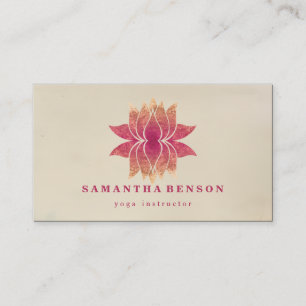 Lotus Flower Logo Yoga Visitekaartje