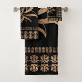Lotus Flower Luxury ornament - zwart en goud Bad Handdoek (Insitu)