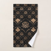 Lotus Flower Luxury ornament - zwart en goud Bad Handdoek (Handdoek)