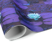 Lotus Flower Magical Paars Blue Turquoise Floral Cadeaupapier (Rol Hoek)