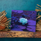 Lotus Flower Magical Paars Blue Turquoise Floral Fotoplaat (Zijkant)