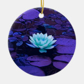 Lotus Flower Magical Paars Blue Turquoise Floral Keramisch Ornament (Voorkant)