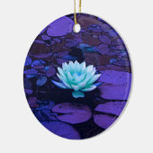 Lotus Flower Magical Paars Blue Turquoise Floral Keramisch Ornament (Links)
