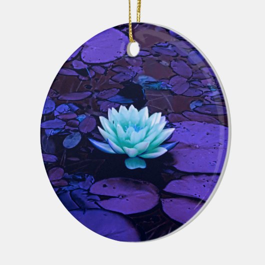 Lotus Flower Magical Paars Blue Turquoise Floral Keramisch Ornament (Links)
