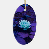 Lotus Flower Magical Paars Blue Turquoise Floral Keramisch Ornament (Rechts)