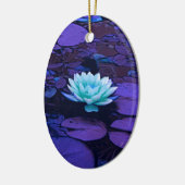 Lotus Flower Magical Paars Blue Turquoise Floral Keramisch Ornament (Links)