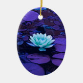 Lotus Flower Magical Paars Blue Turquoise Floral Keramisch Ornament (Voorkant)