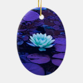 Lotus Flower Magical Paars Blue Turquoise Floral Keramisch Ornament (Achterkant)