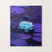 Lotus Flower Magical Paars Blue Turquoise Floral Legpuzzel (Verticaal)